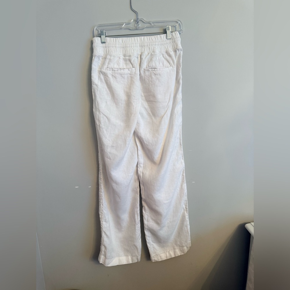 Athleta Cabo Linen Wide Leg Pant in white. - Picture 4 of 7